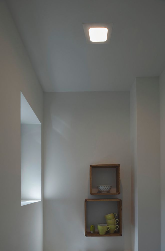 EB-LED-Deckenleuchte SLV SENSER18 SQUARE 350mA 9.7W 820lm 3000K EB 155×155mm ws