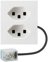 FLF-Steckdose Hager 2×Typ 23 mit Power-Dose L3 D weiss