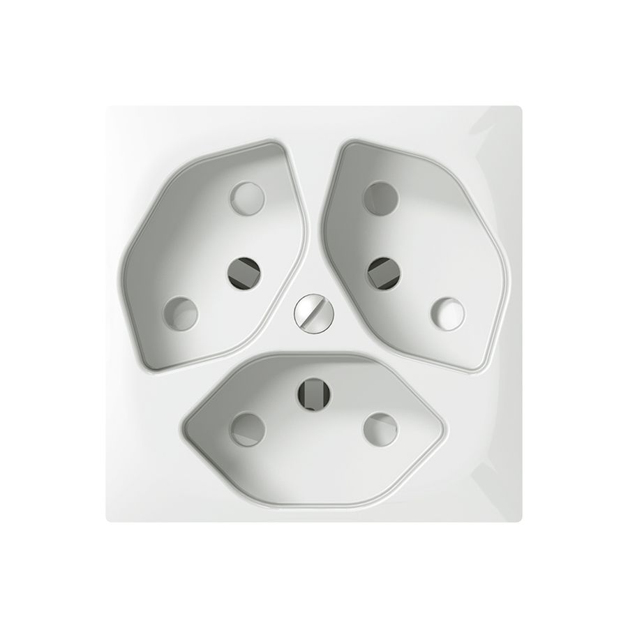 Presa ENC SIDUS 3×T13 bianco lucido con shutter