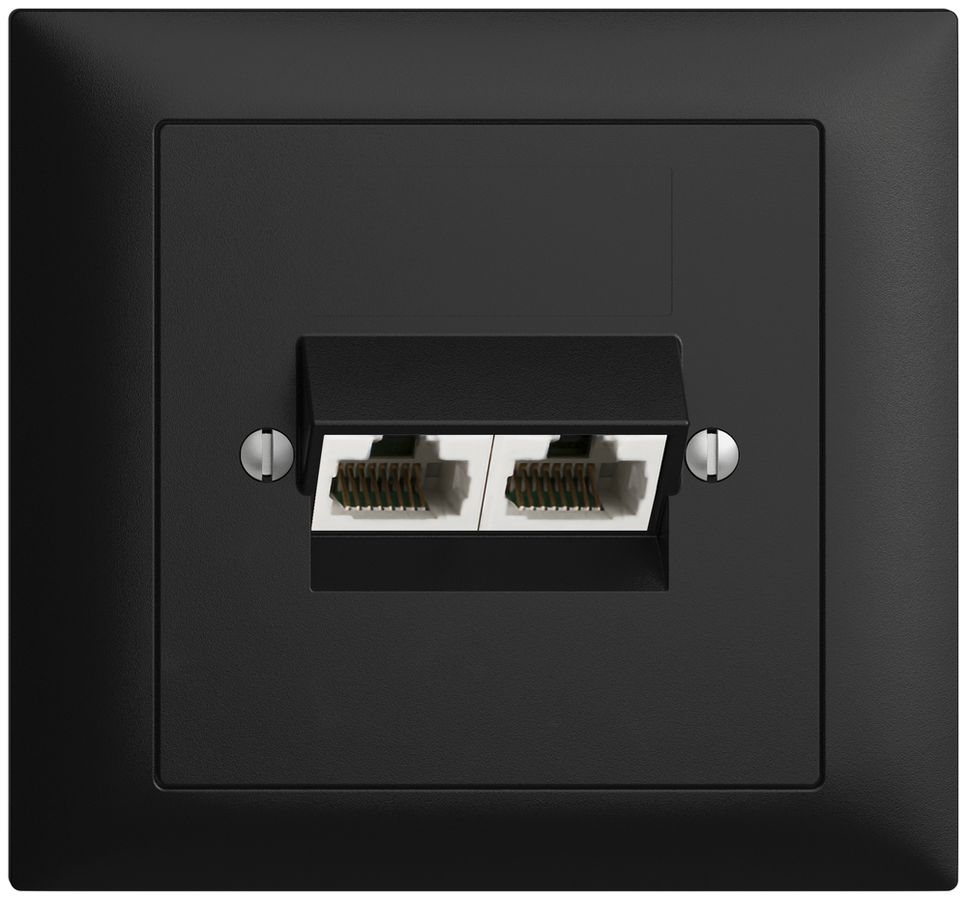 EB-Dose 2×RJ45/u 8P getr. EDIZIOdue schwarz ITplus