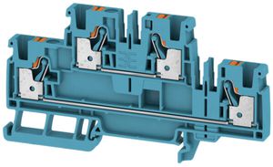 Mehrstock-Reihenklemme Weidmüller A2T PUSH IN 4mm² 2 Etagen blau