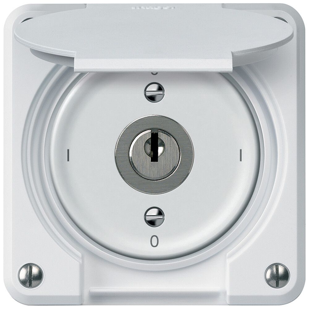 Interruttore a chiave robusto interruttore 3×1 polo 16A 250V 86×86mm bianco