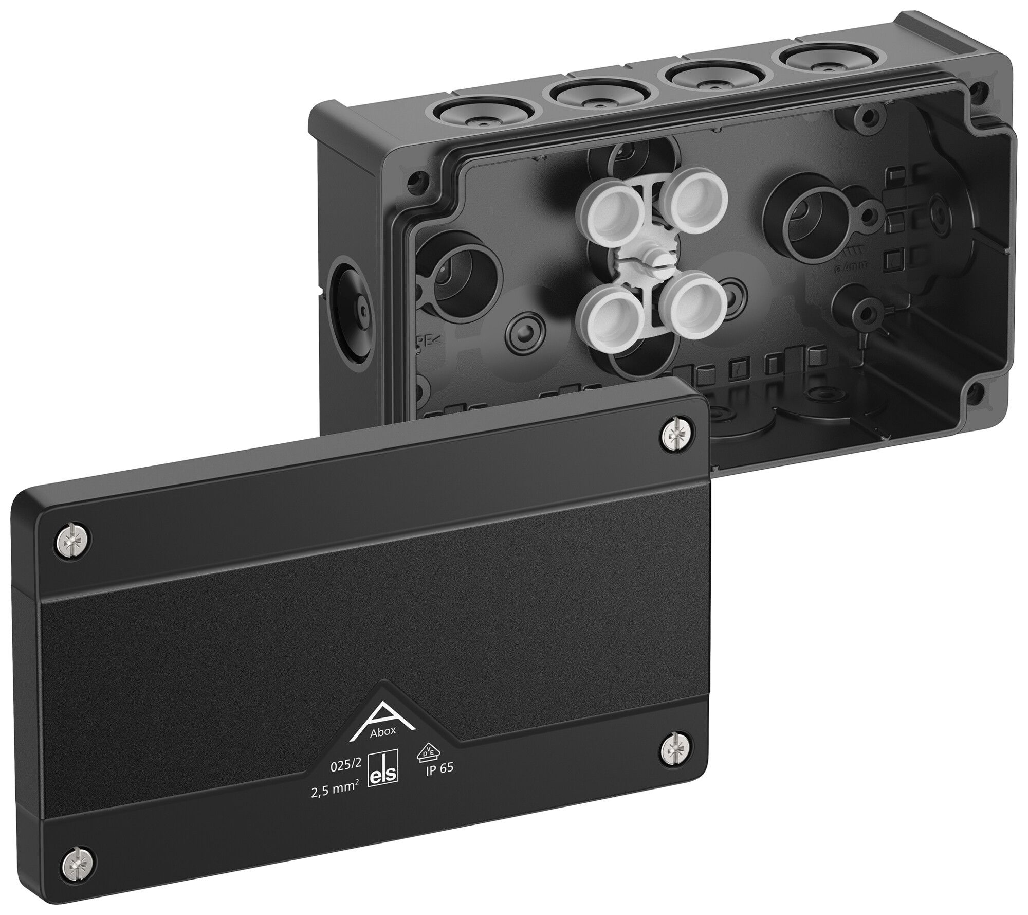 AP-Abzweigdose Spelsberg Abox 025/2-L/sw 87×152×52mm IP66 sz