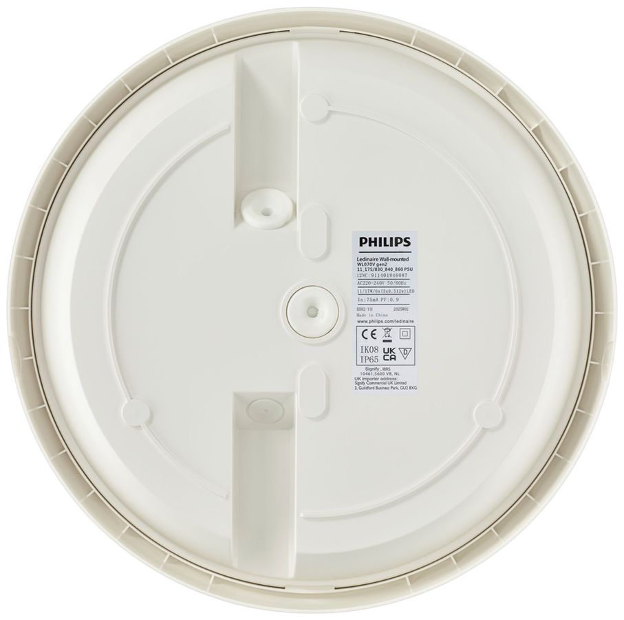 Plafonnier/applique LED Philips WL070V 17W 1700lm 830/840/860 IP65 Ø300 blanc
