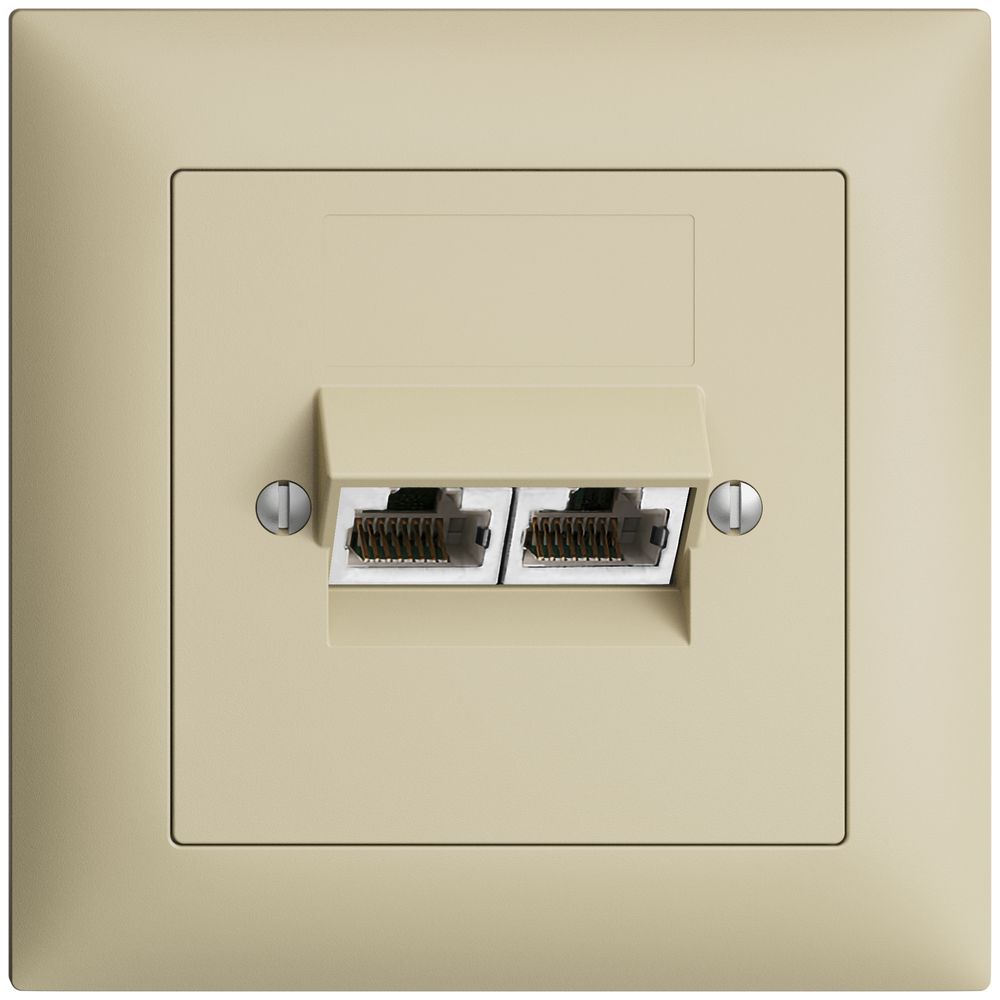 UP-Dose 2×RJ45/s 4P getr. EDIZIOdue vanille, ITplus