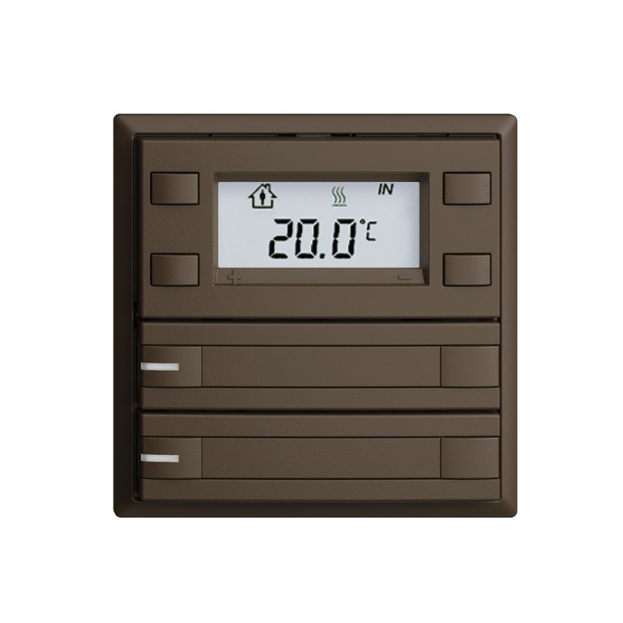 Poussoir RTH ENC KNX 2× EDIZIOdue F coffee, avec pap.+LED RGB