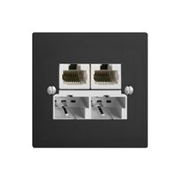 UP-Dose SOHO 2×TT/2×RJ45/u schwarz getr.ITplus EDIZIOdue