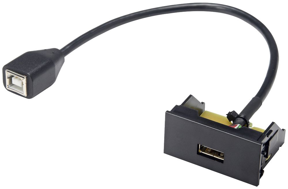USB-Modul Cecoflex für AV-Montagesystem, USB-A/USB-B 2.0, Kabel, schwarz