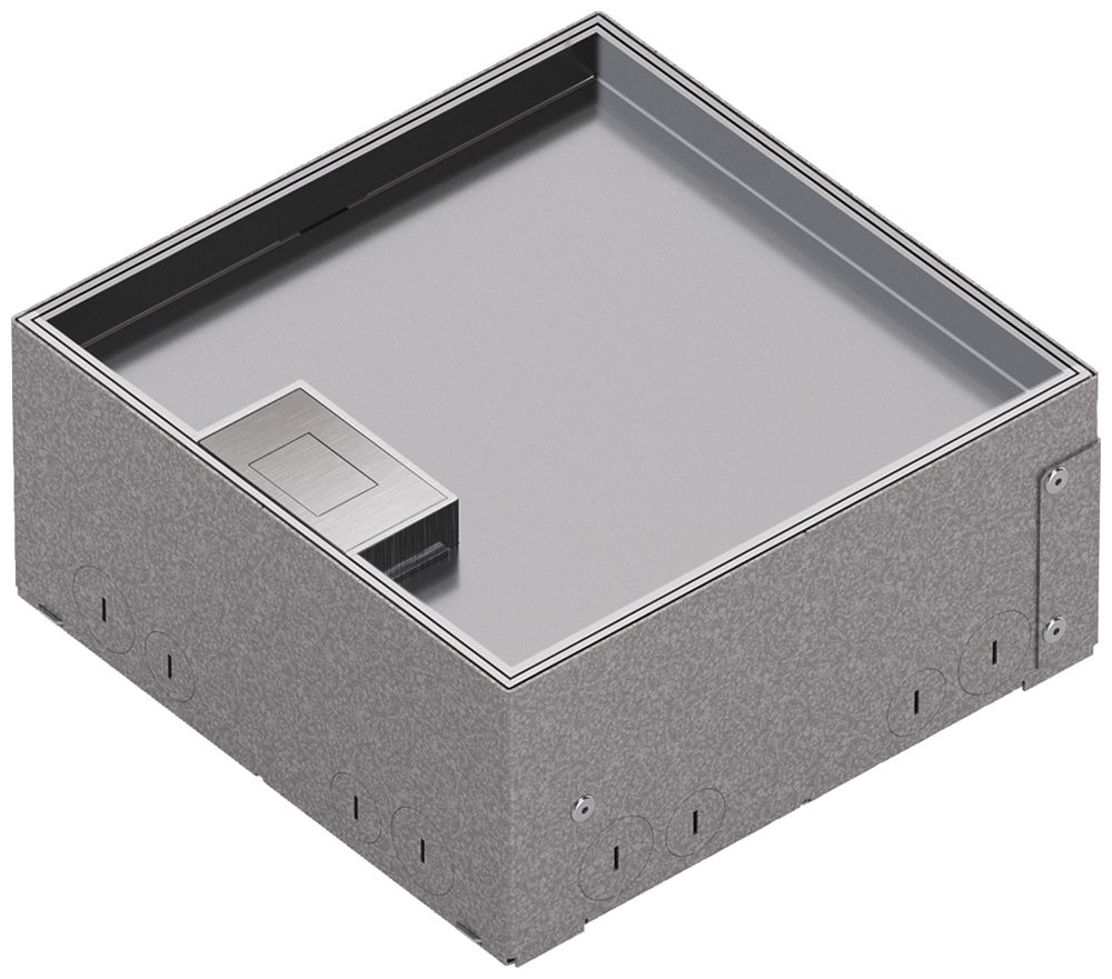 Boîte de sol Hager Q06 LE 3kN 200×205×15mm acier inoxydable 6×FLF