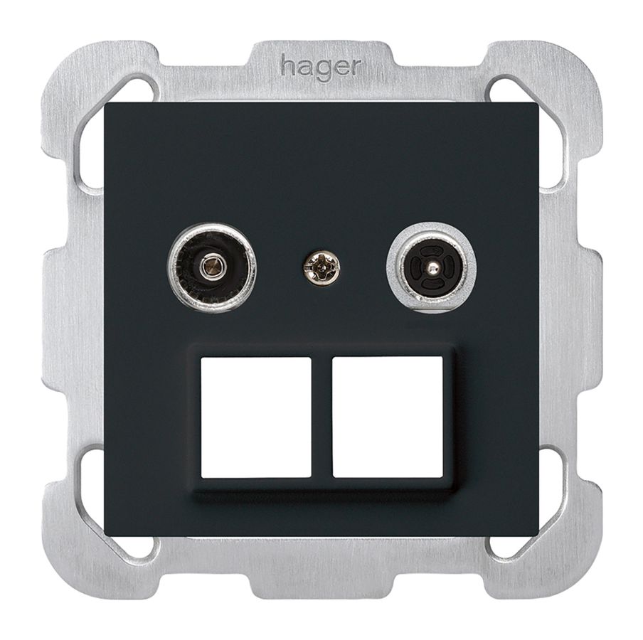 Prise multimédia ENC kallysto R/TV montage B 23dB 2GHz noir