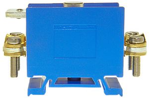 Messertrennklemme Woertz 4…50mm² 160A 660V Schraubanschluss 1×2 T=83mm blau