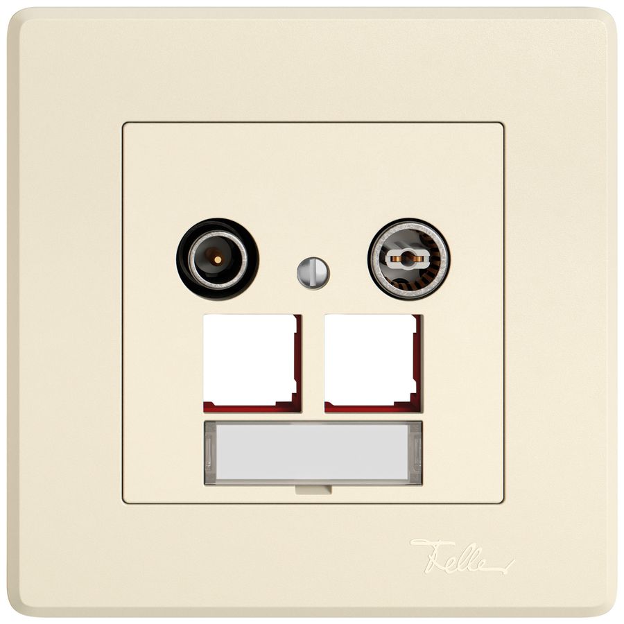 Prise multimédia ENC TV-R EDIZIO.liv SNAPFIX® EASYNET p.2×RJ45 S-One 11dB cr