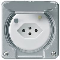 FI-Steckdose robusto A T13 30mA aluminium, mit Shutter