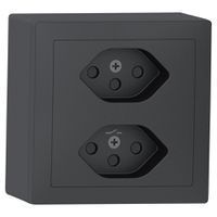 AP-Steckdose Sidus 2×T13S anthrazit
