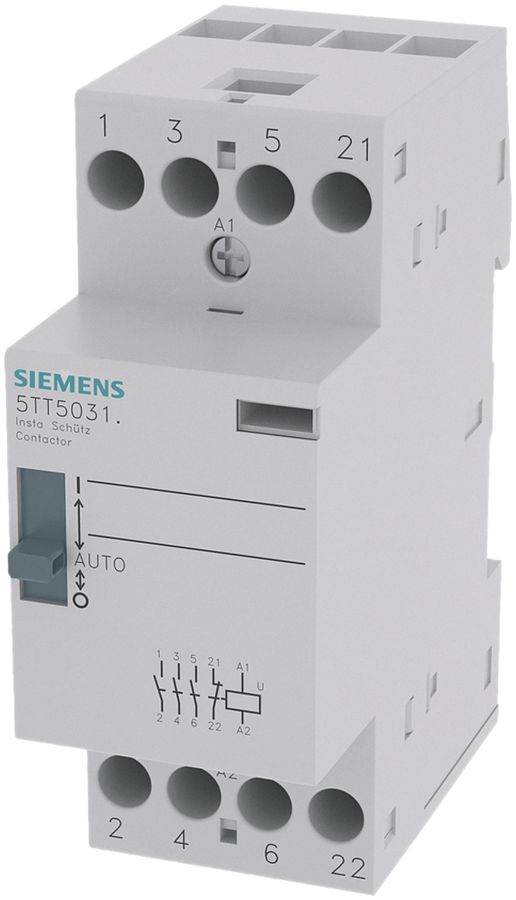 Leistungsschütz Siemens SENTRON INSTA 5TT5 230VAC, 3S/1Ö 25A, 0/1/auto