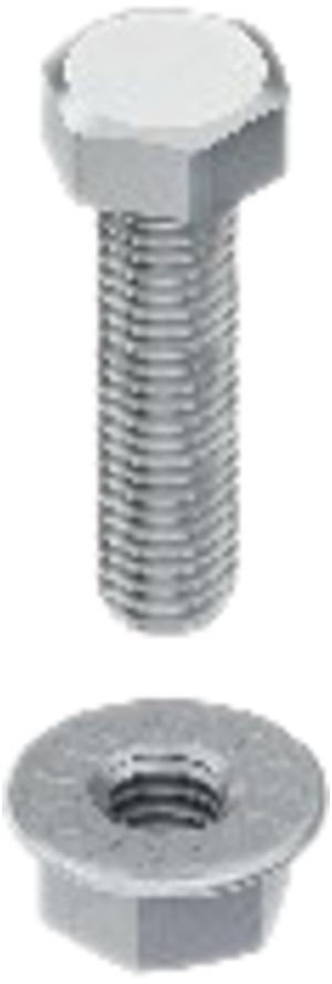 Sechskantschraube Niedax M10, DIN EN ISO 4017, L=50mm, mit Flanschmutter