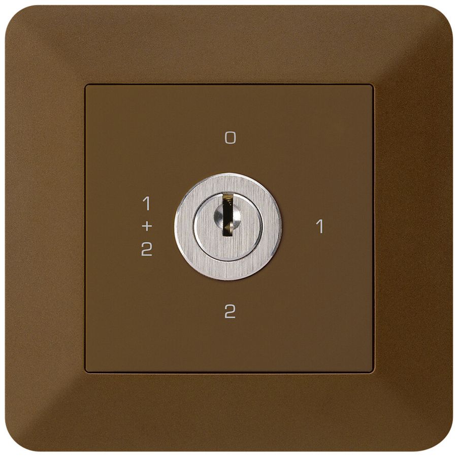 UP-Drehschalter kallysto.trend 1/1L braun mit Schloss Kaba 8