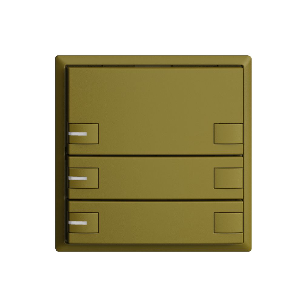 Poussoir ENC KNX 3× EDIZIOdue olive RGB avec LED
