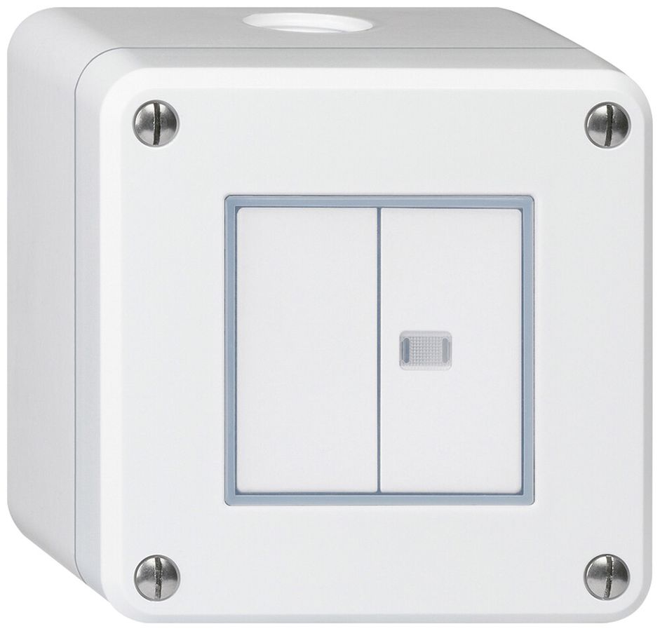 AP-Druckschalter robusto IP55 Schema 3/Drucktaster 1×beleuchtet weiss