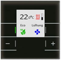 UP-Raumtemperaturregler KNX MDT SCN-RTRGS.02S Display LED Glas schwarz