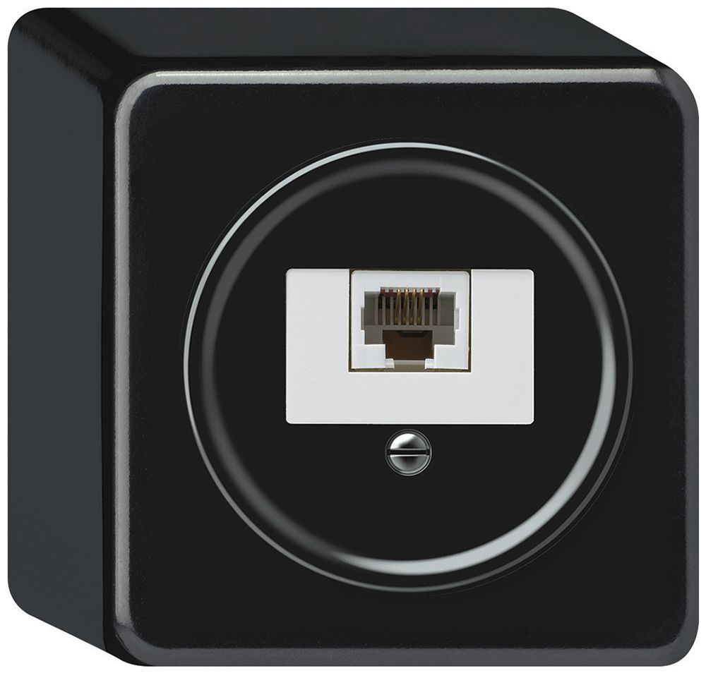 AP-Anschlussdose origin RJ45 8(4) Kat.6 gerade 88×88×54mm schwarz