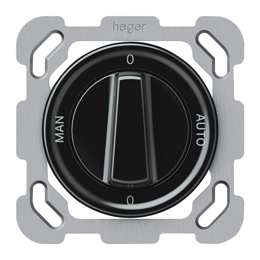 UP-Drehschalter origin Umschalter 2/1L 16A 250V 0-AUTO-0-MAN 77×77mm schwarz