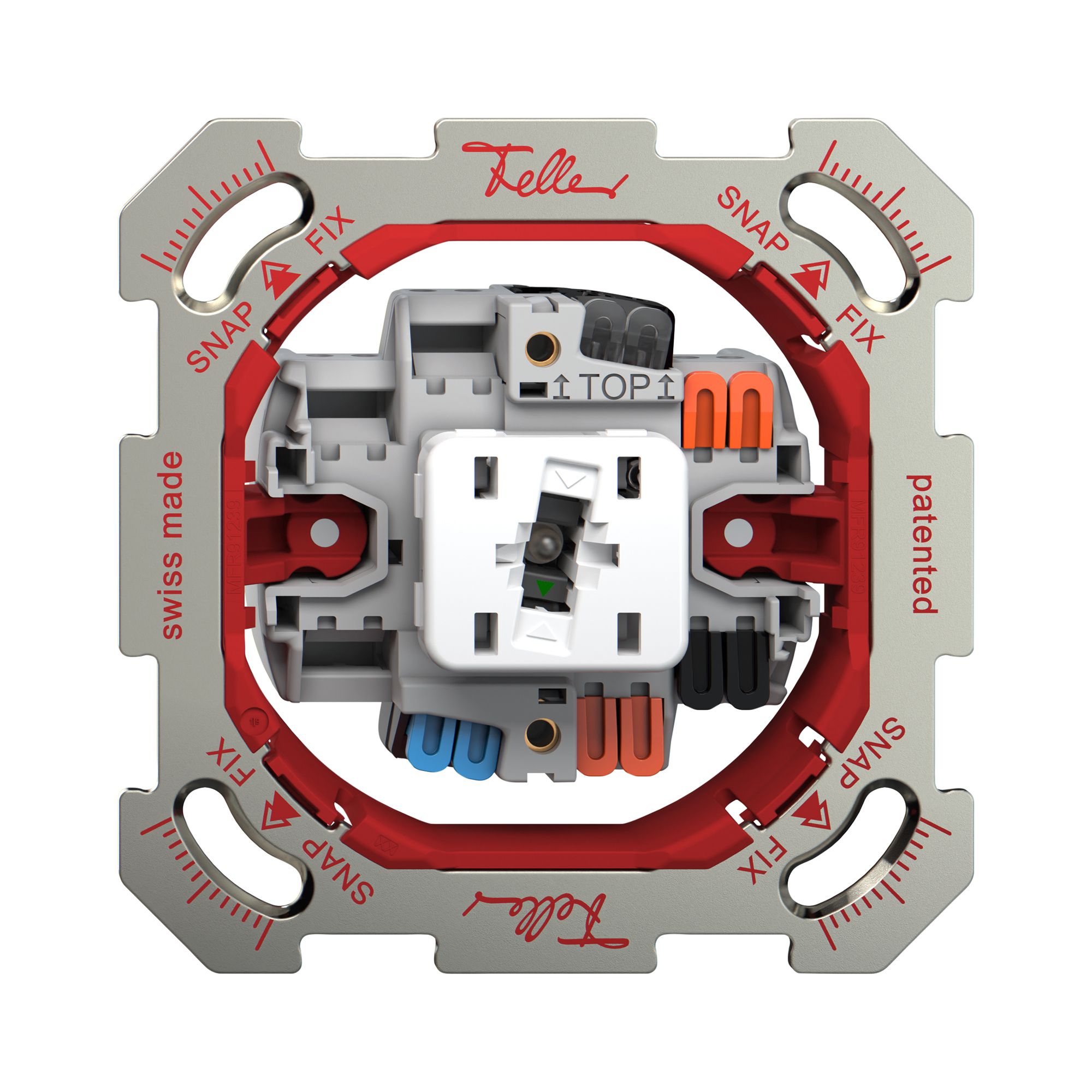 Poussoir ENC Feller SNAPFIX® ARK/1P lat.vert