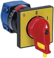 EB-Drehschalter K&N, 16A/400V 0/1L, Griff rt, 48×48mm, Ø22.5mm, "0-1"