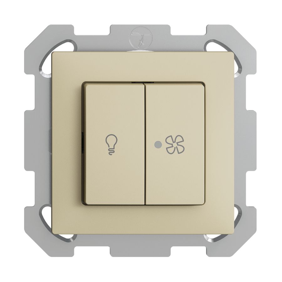 Interruttore INC per luce e ventilaz. EDIZIOdue vanille, LED giallo
