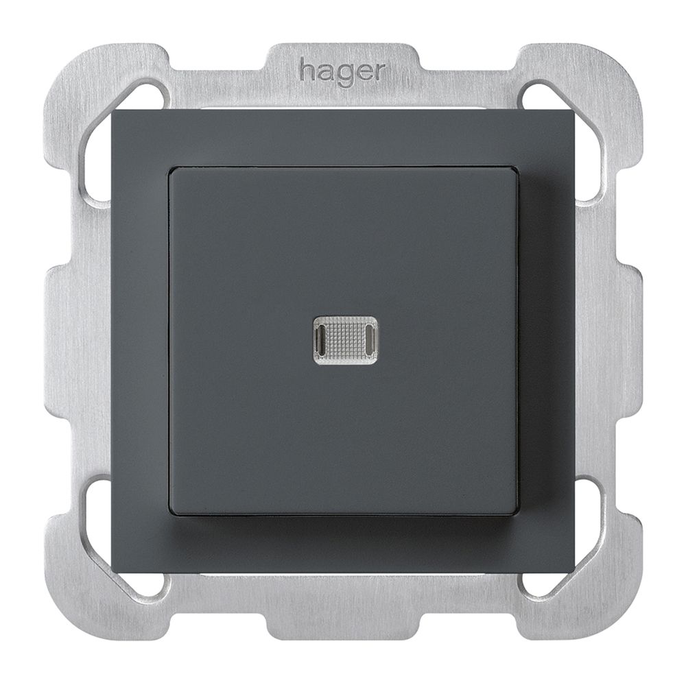 UP-Leuchttaster kallysto ARK 2L anthrazit mit Befestigungsplatte