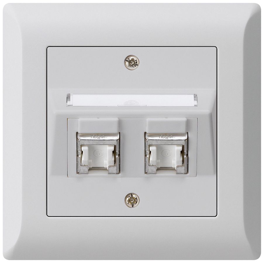 UP-Montage-Set kallysto.line C Kat.6 2RJ45/s hellgrau