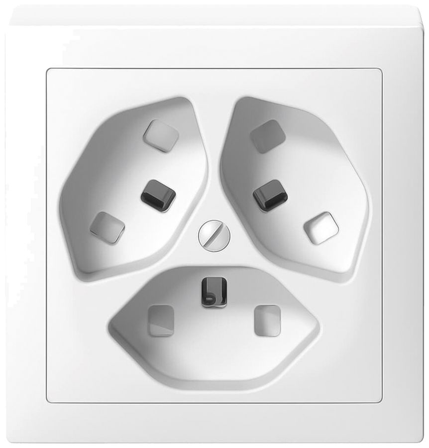 AP-Steckdose SIDUS 3×T23 weiss mit shutter