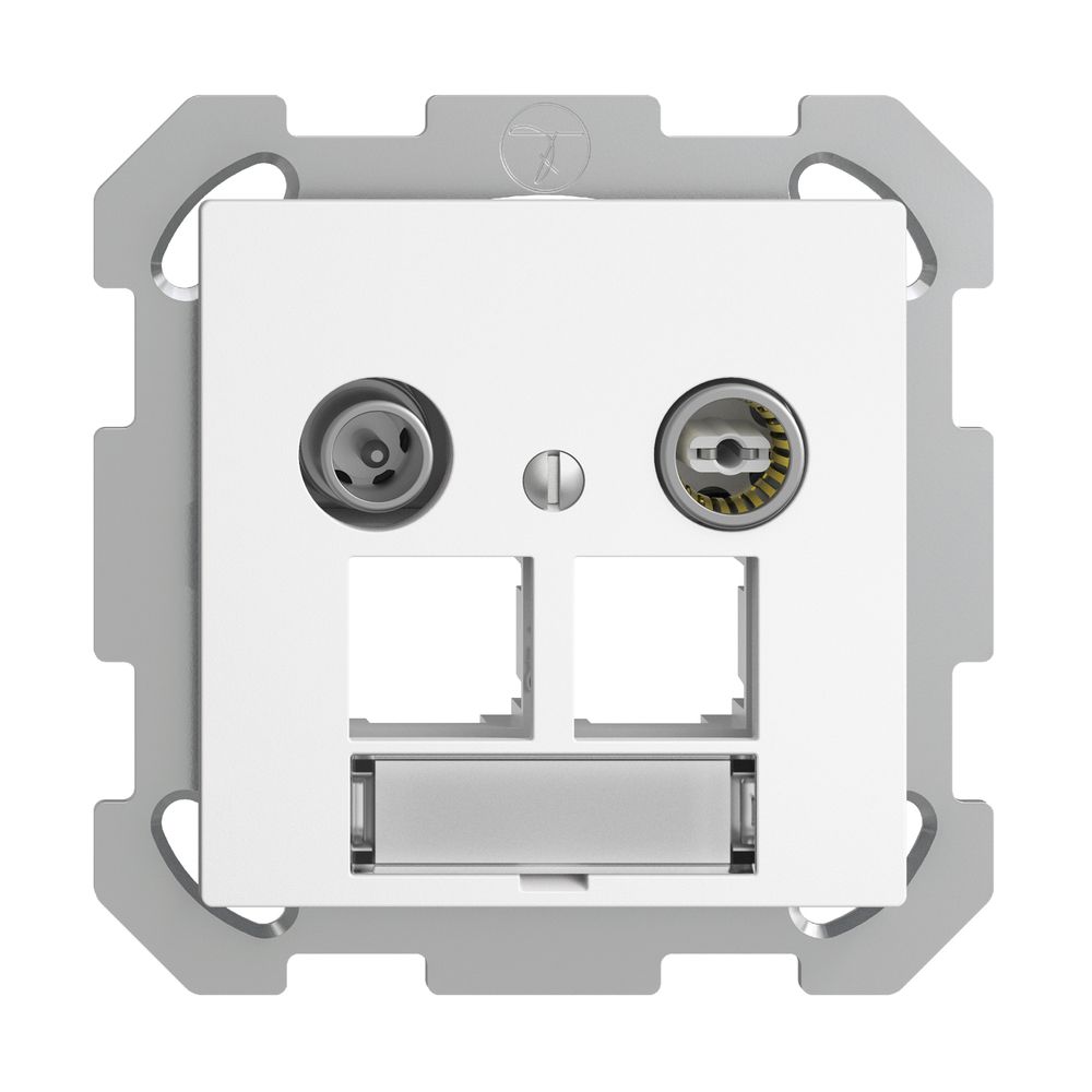 Prise multimédia ENC EDIZIOdue FM EASYNET 4dB, p.2×RJ45 S-One, blanc