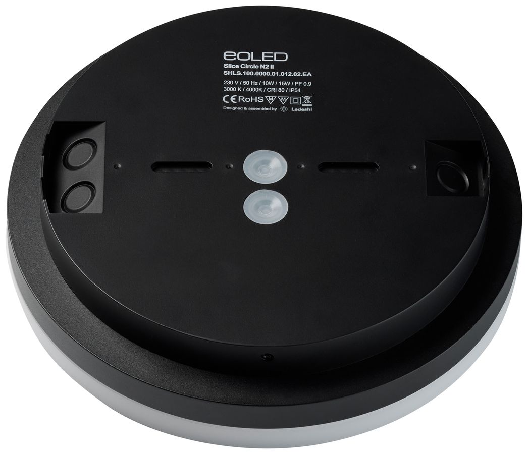 Lampada apparente LED Sir Heian SLICE2 15W 1700lm 830/840 IP54 Ø220 nero