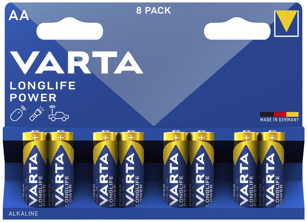 Batterie Alkali VARTA Longlife Power AA Blister à 8 Stück