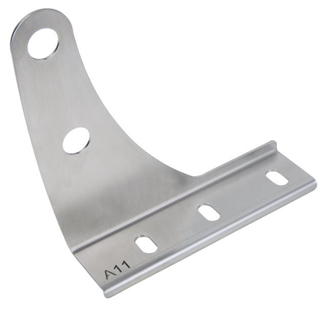 Schneefang Glaromat Stütze A11 für 2 Rohre 1/2" Chromstahl, blank