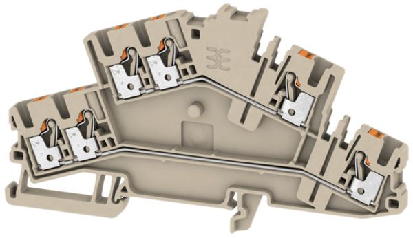 Borne multi-étage Weidmüller A2T PUSH IN 2.5mm² 2 étages beige