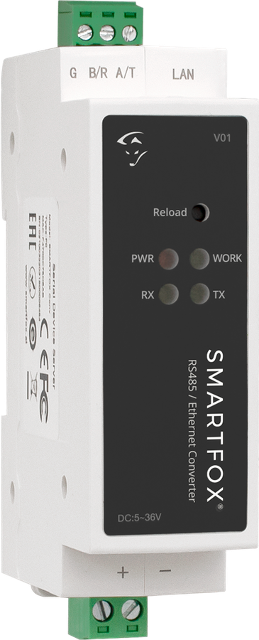 SMARTFOX RS485/Ethernet Converter