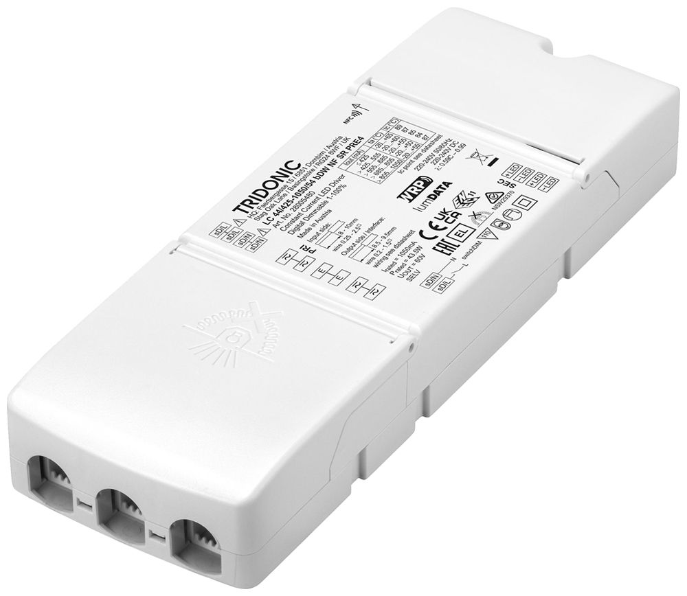 Alimentation LED Tridonic LC 22.9…43.5W 54V 425…1050mA DALI 200×70mm