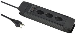 Steckdosenleiste PRINCIPIO 3×Typ 13 horizontal Kabel 5m Schalter schwarz