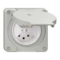 Steckdose NEVO N.CO, 2×T13, IP21, m.LED, lichtgrau