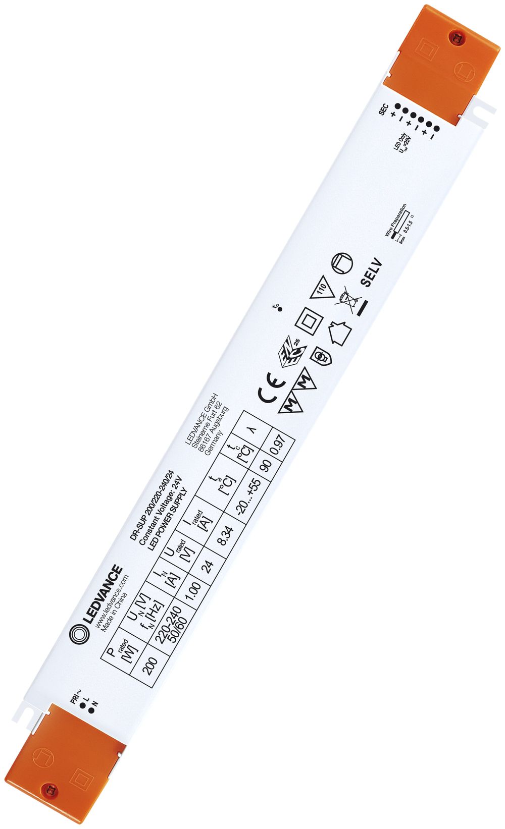 Convertisseur LED LDV SUPERIOR, 200W 328×43×30mm