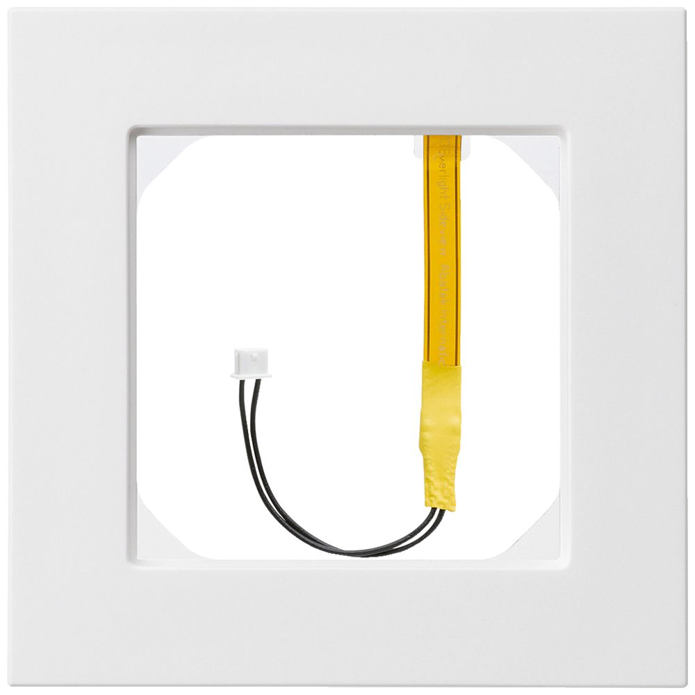 Abdeckrahmen kallysto.pro 1×1 weiss für Eckbeleuchtung gelb