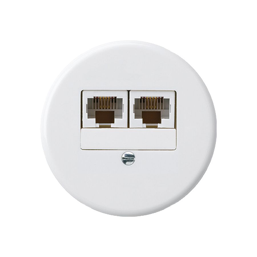 Inserto per scatola INC basico 2×RJ45u separato bianco