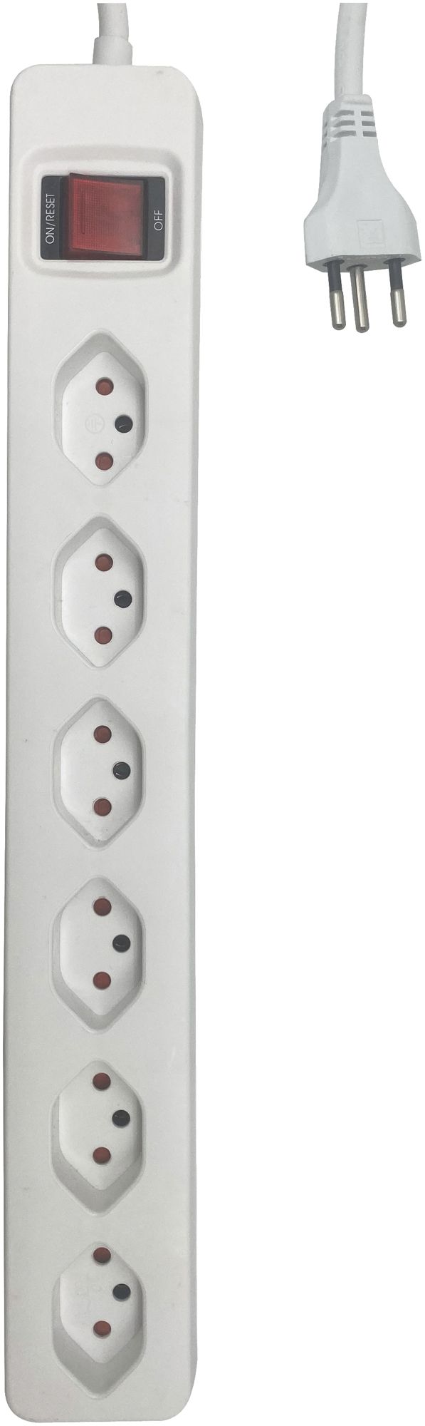 Presa multipla con interruttore ELBROLINE 6×T13 90° 3m bianco