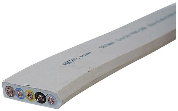 Flachkabel Woertz Power 5×10mm² halogenfrei grau B2ca