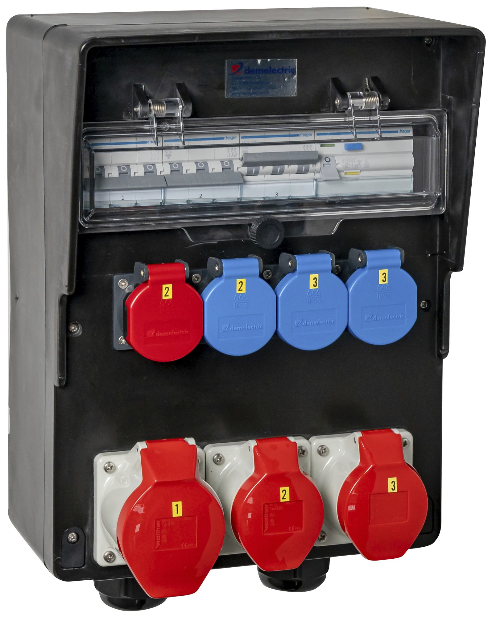 Stromverteiler DEM DB32364 63A 3×LS 1×FI 3×T23 1×T25 2×16A 1×32A