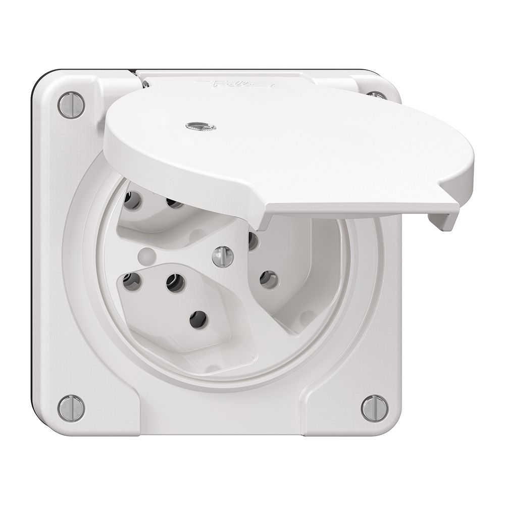 Steckdose NEVO N.CO, 3×T13, IP21, m.LED, weiss