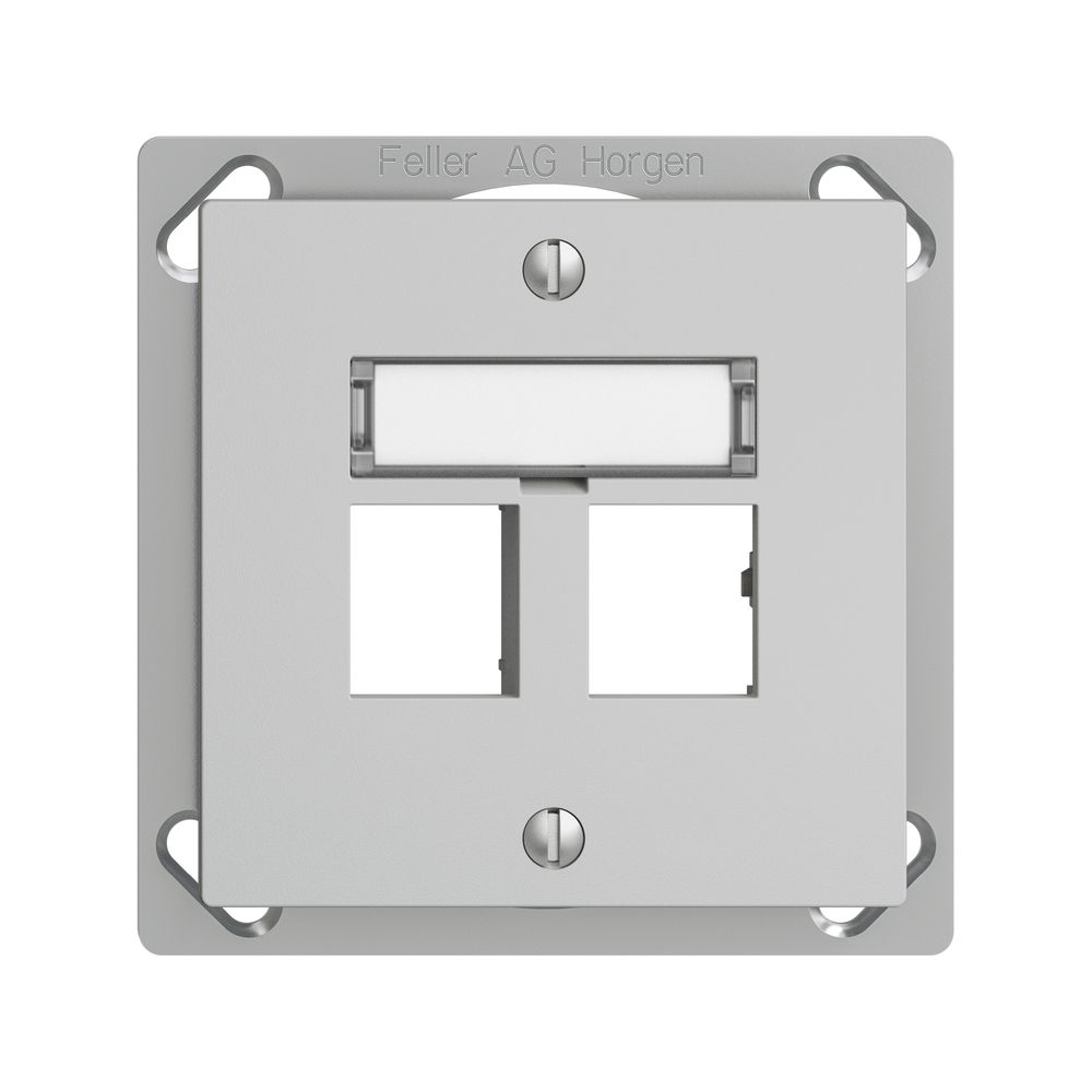 EB-Montageset EDIZIOdue Geradeauslass, für 2×RJ45 freenet, hellgrau