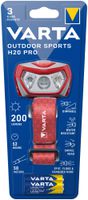Lampe frontale LED VARTA Outdoor Sports H20 Pro 200lm avec 3×AAA, IPX4, rouge